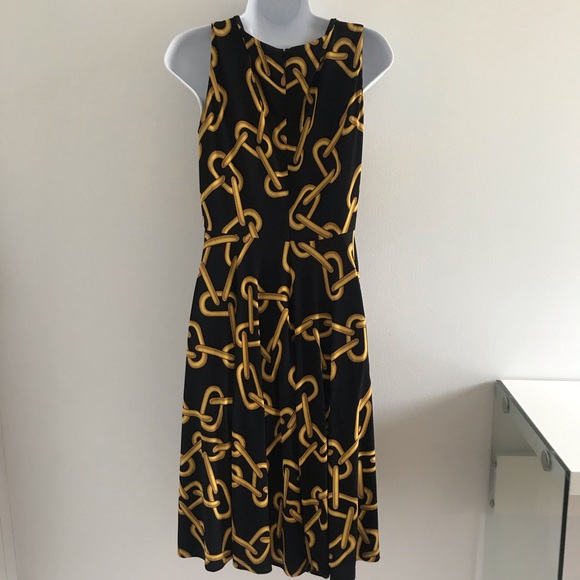 Isaac Mizrahi Gold Chain Black Fit and Flare Dress - Picture 15 of 16